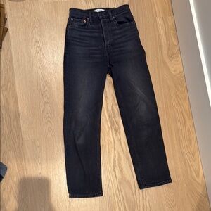 Re/done black button fly jeans